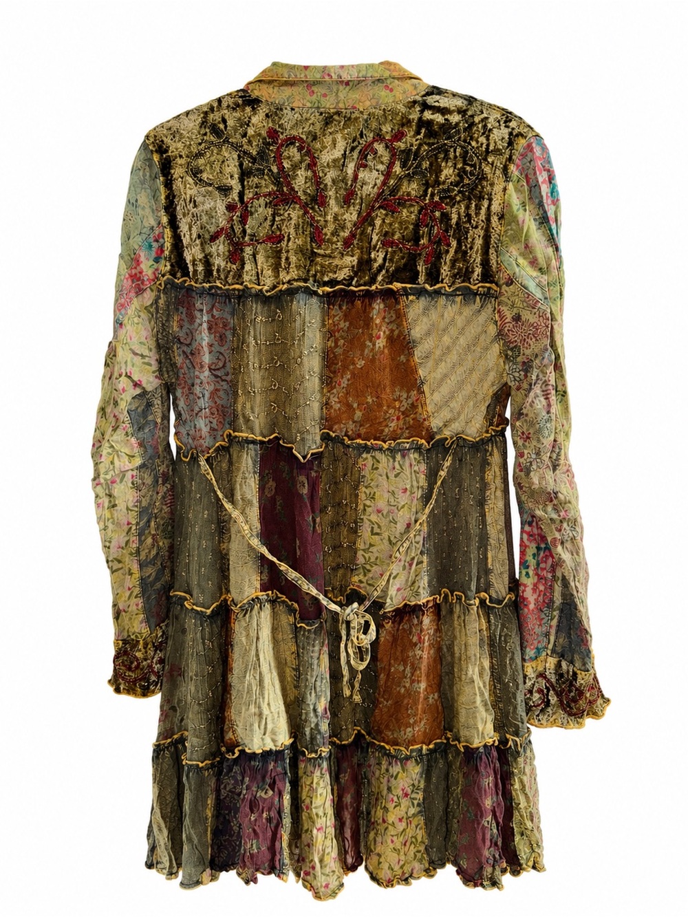 Young Threads Amber Tunic Dress Jacket Set - Patchwork - Embroidered - Picture 3 of 10